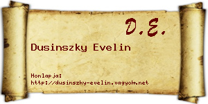 Dusinszky Evelin névjegykártya